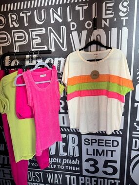 Bibi Towel Terry Color Block Dolman Top